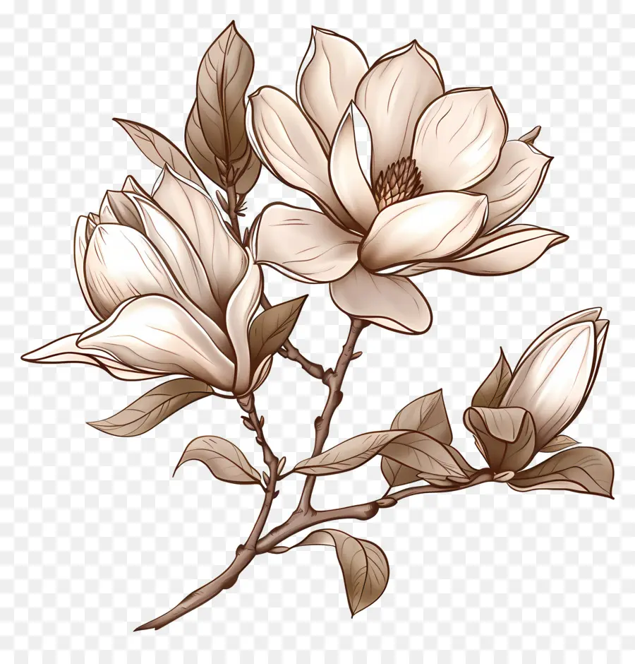 زهور ماغنوليا，زهرة الرسم PNG