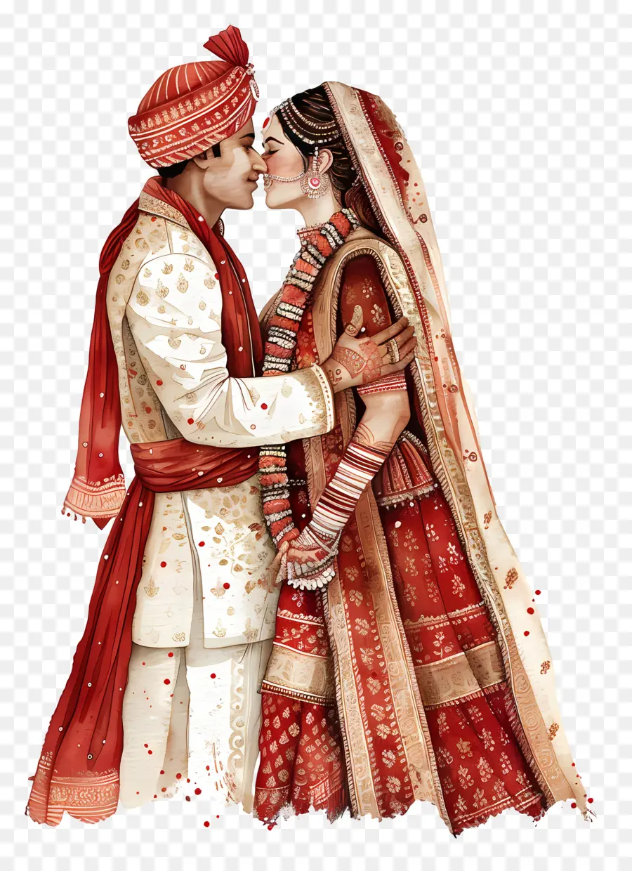 الزفاف الهندي，ملابس الزفاف التقليدية PNG