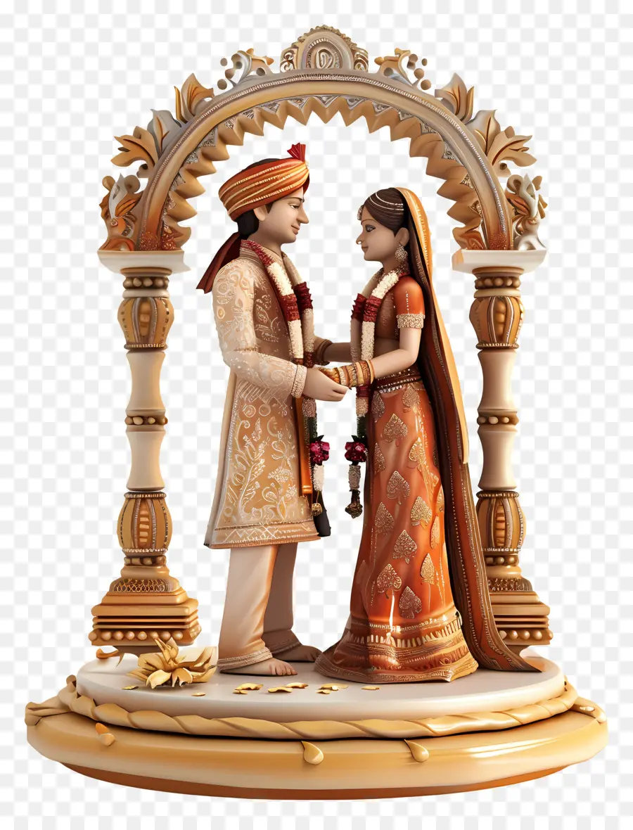 الزفاف الهندي，العروس والعريس PNG
