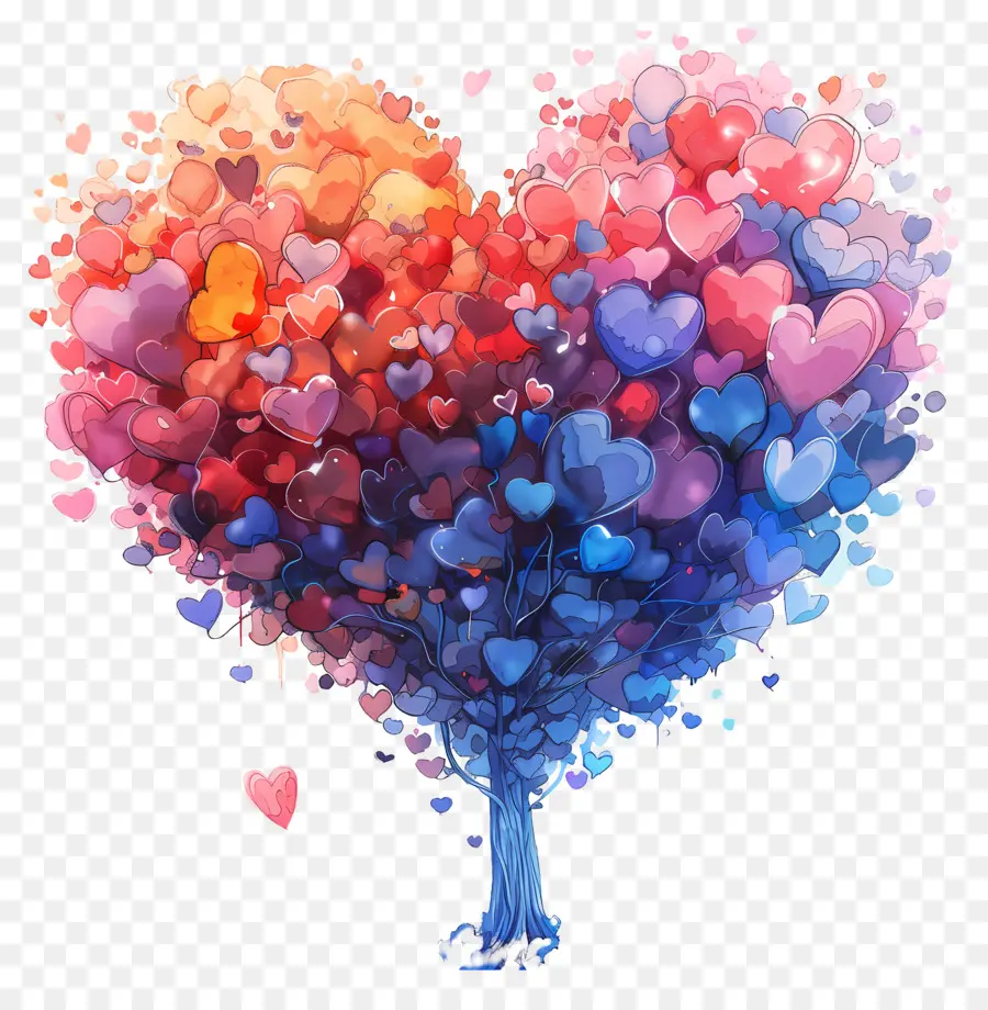 تصميم الحب，قلب الشجرة PNG