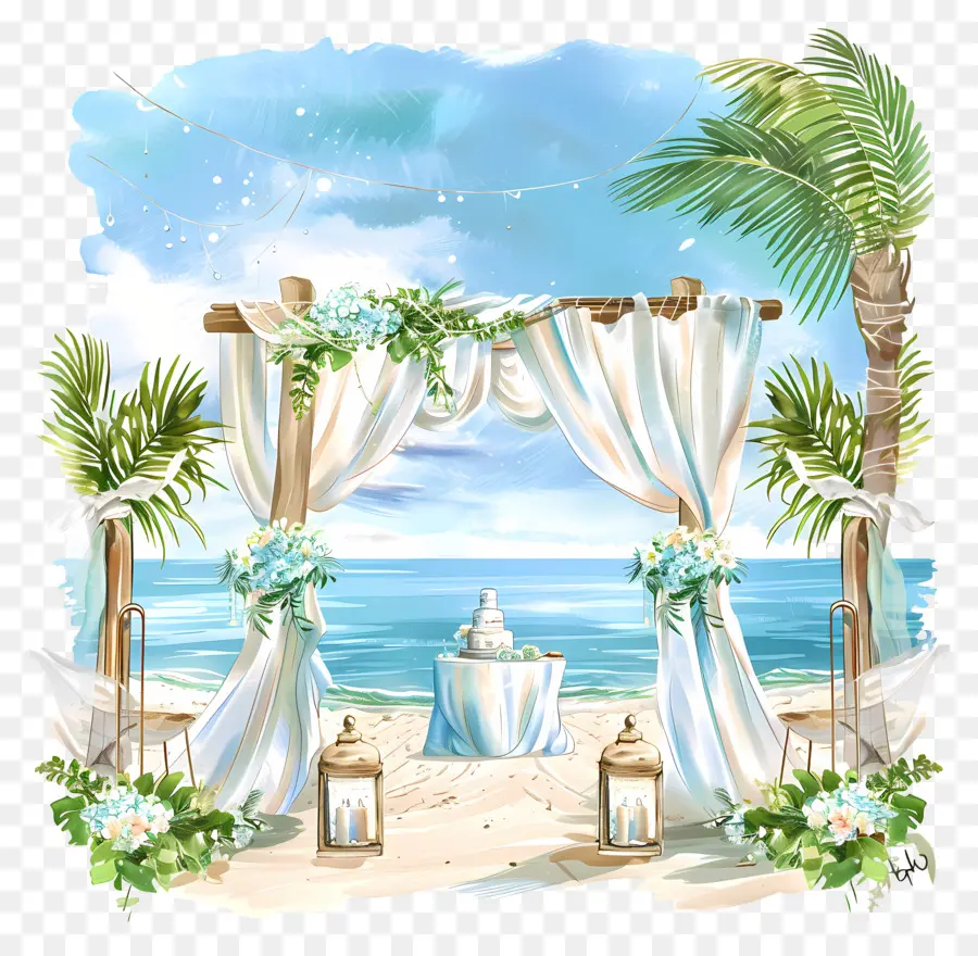 حفل زفاف الشاطئ，القوس الزفاف PNG