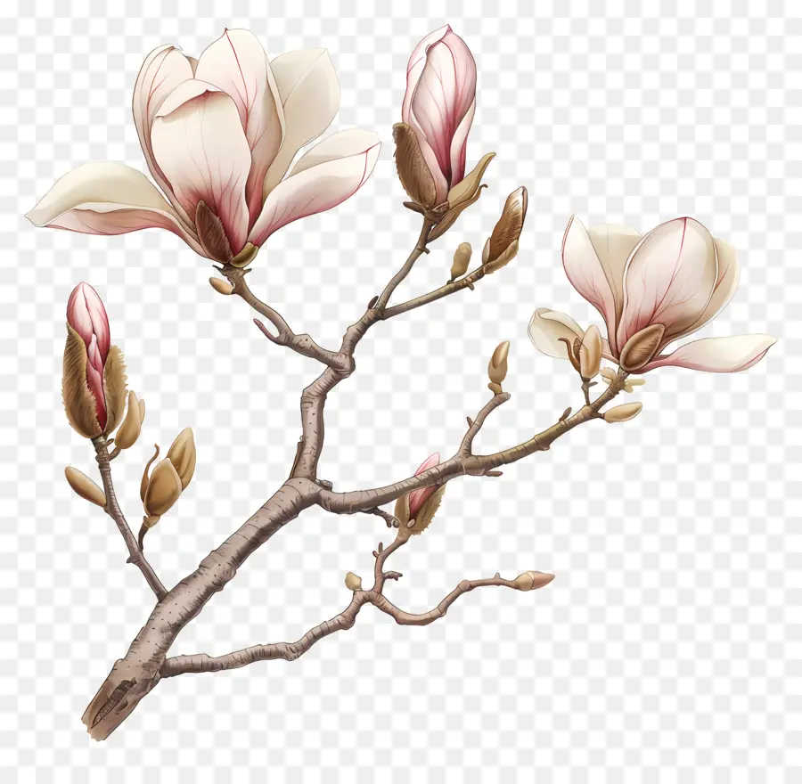 زهور ماغنوليا，شجرة تزدهر PNG