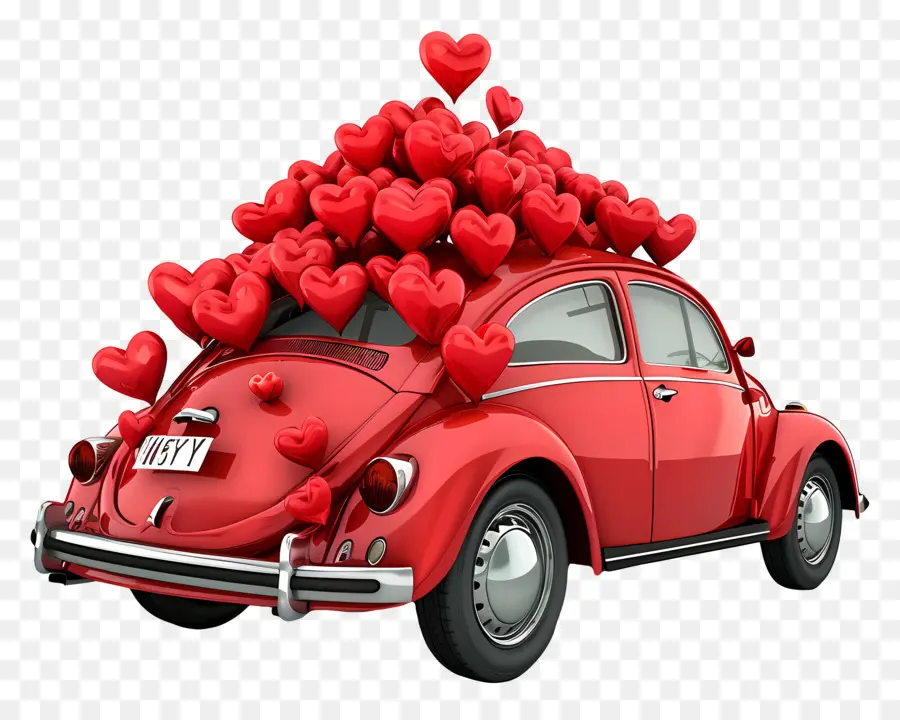 تصميم الحب，Red Volkswagen Beetle PNG