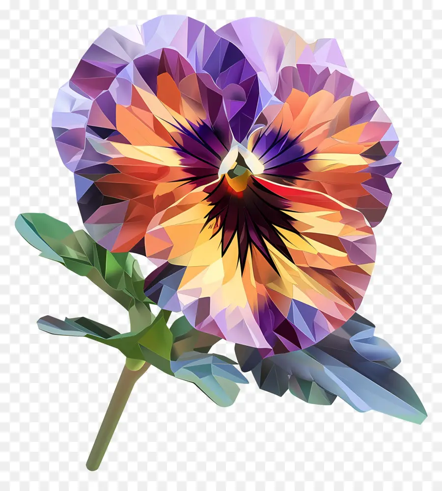 فن الزهور الرقمية，انخفاض زهرة بولي PNG
