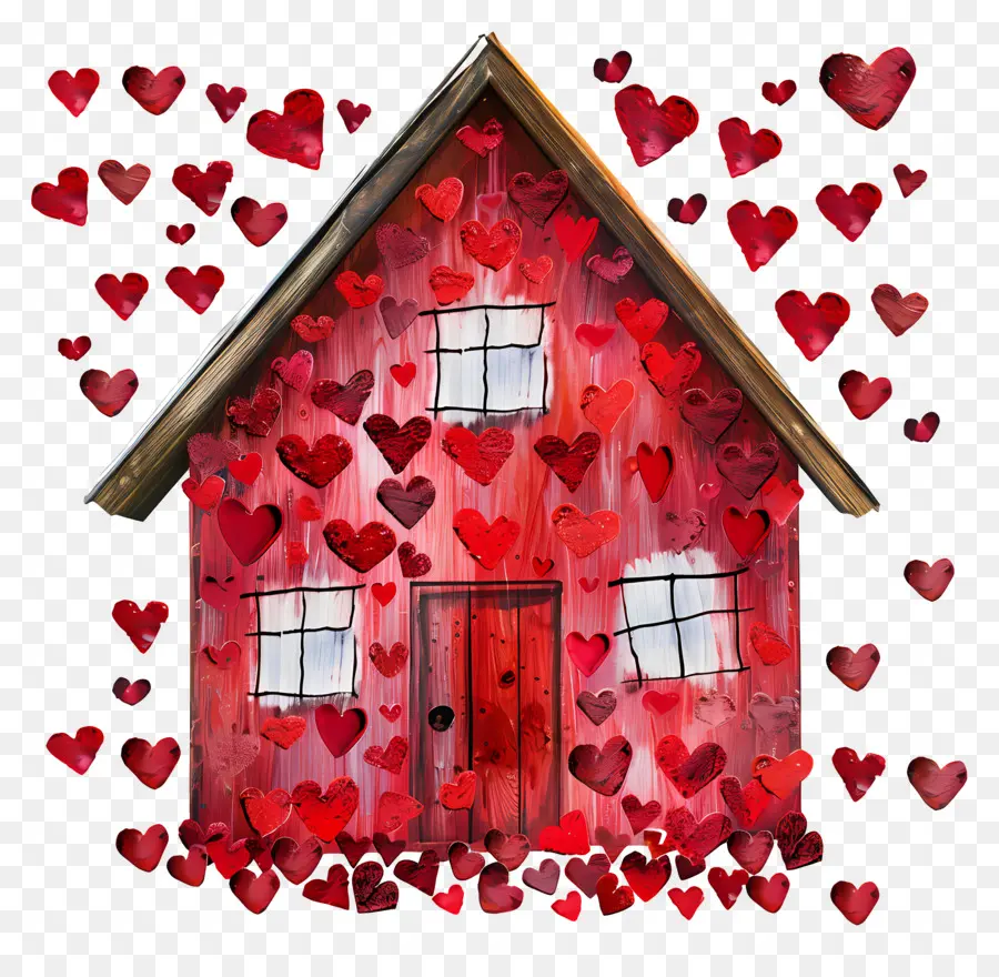 تصميم الحب，منزل على شكل قلب PNG