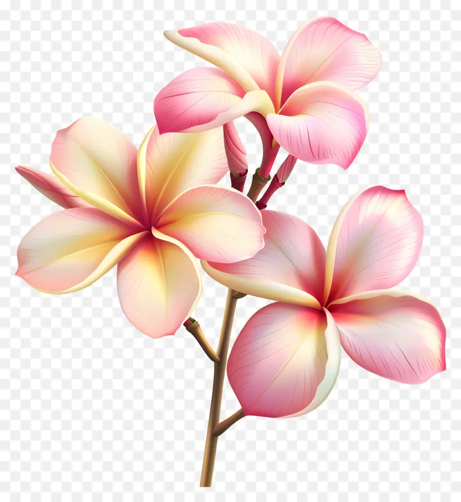 زهرة بلومريا الوردي，زهور البرقوق الوردي PNG