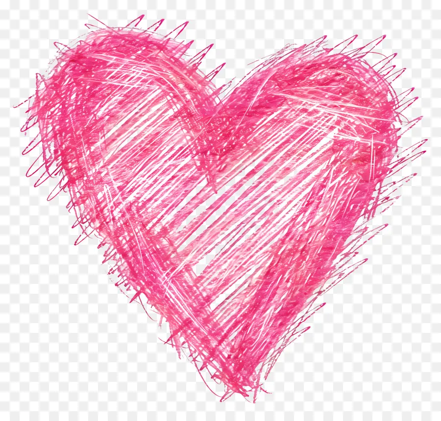 القلب الوردي，خطوط رسم PNG