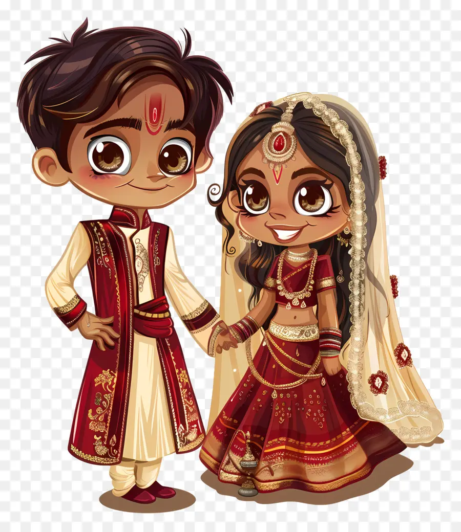 الزفاف الهندي，العروس والعريس PNG