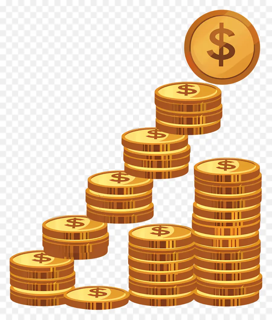 زيادة المال，العملات الذهبية PNG