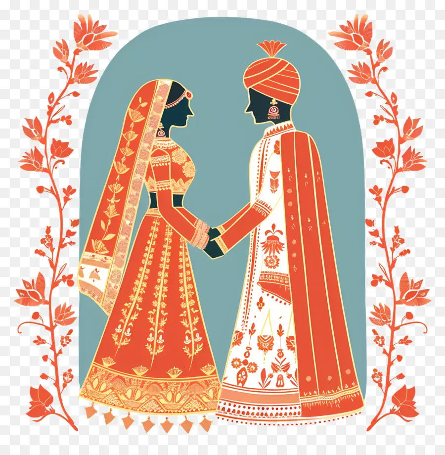 الزفاف الهندي，الملابس التقليدية PNG