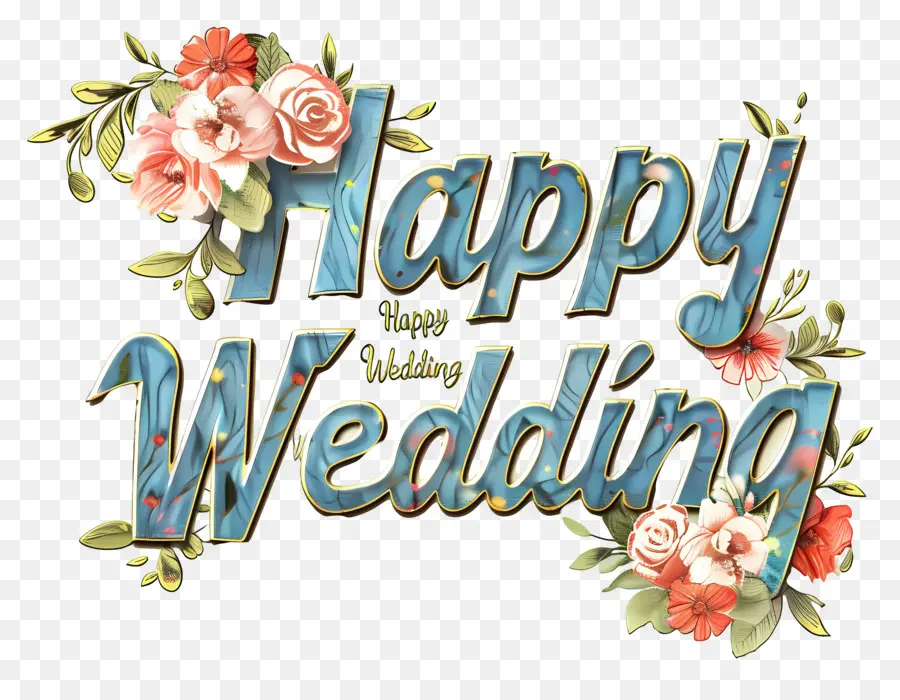 زواج سعيد，حروف الأزهار PNG