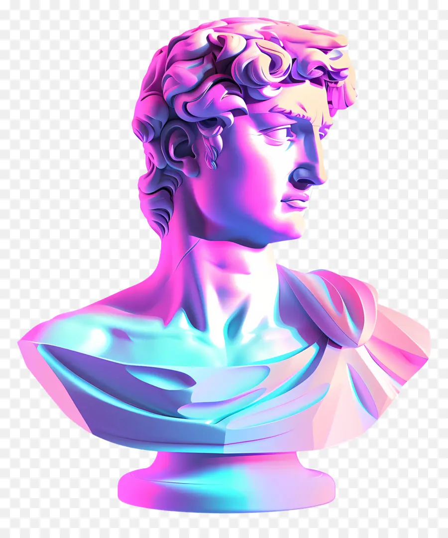 Vaporwave تمثال，موجه تبخير PNG