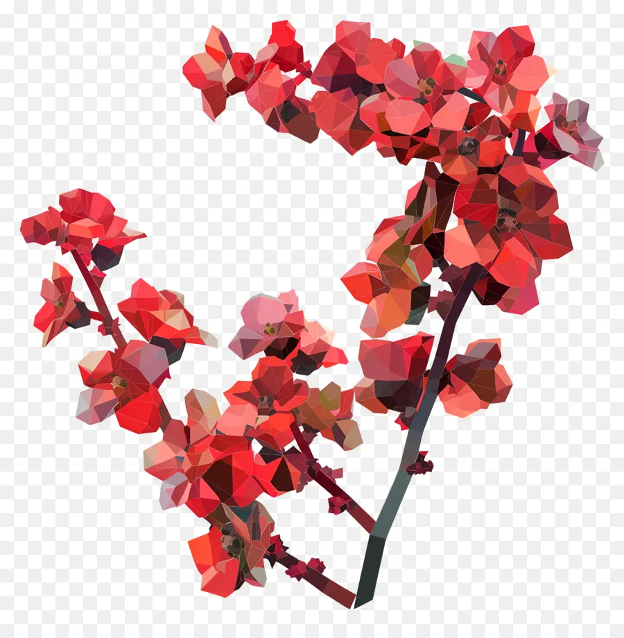 زهرة رقمية，الزهور الحمراء PNG