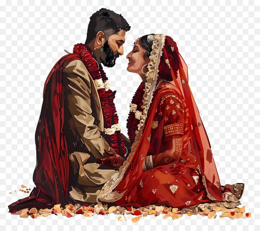 الزفاف الهندي，اللباس التقليدي PNG
