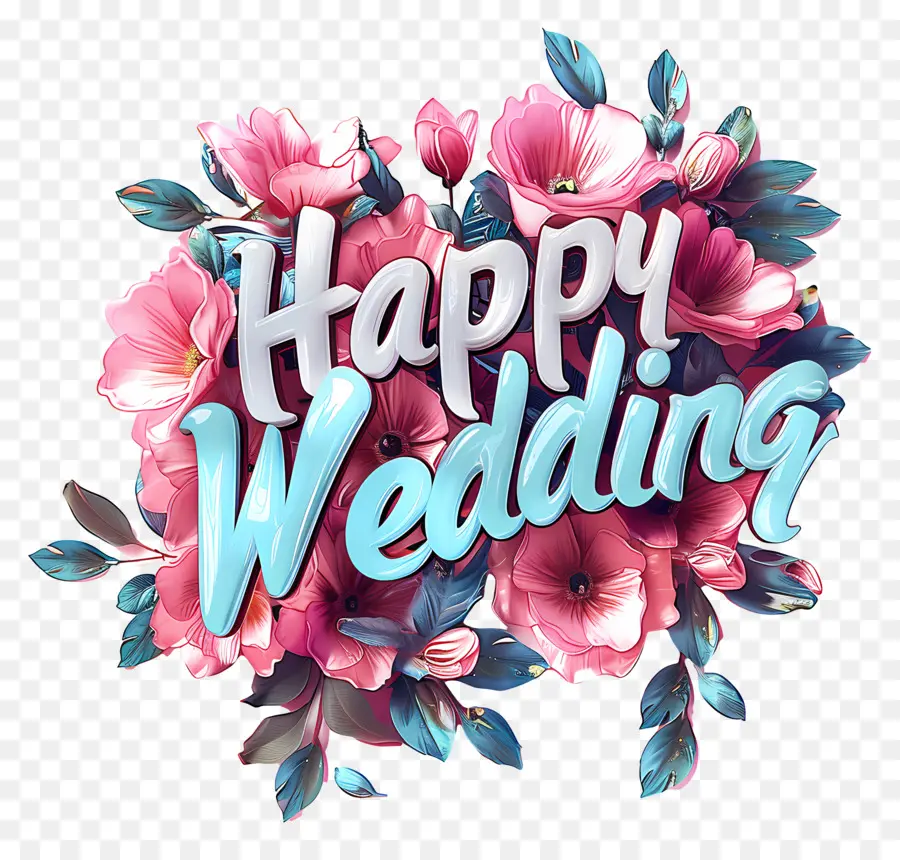 زواج سعيد，الزهور الوردية PNG