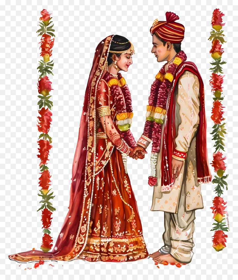 الزفاف الهندي，زوجين جدد PNG