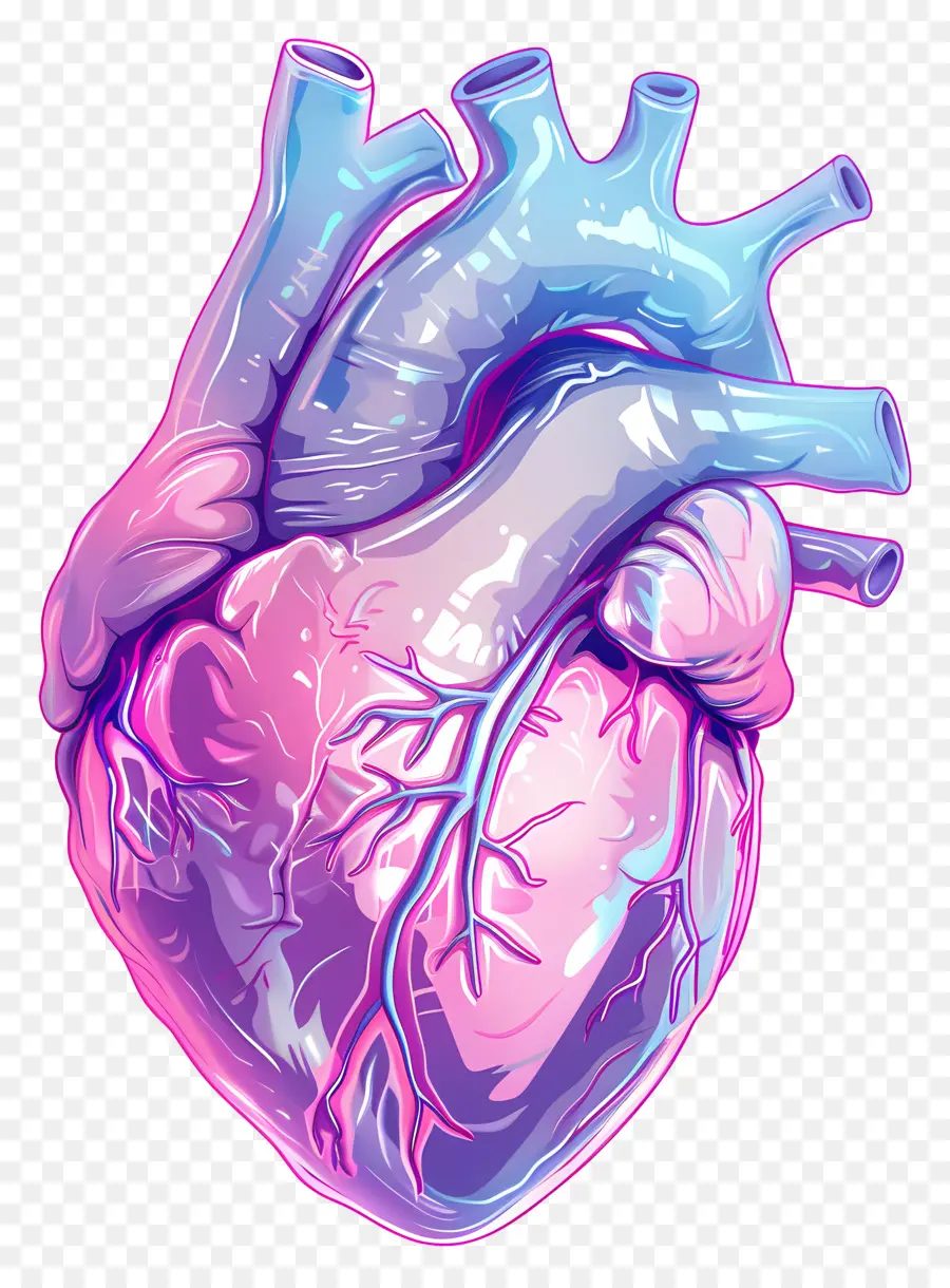 Vaporwave Heart，قلب الإنسان PNG