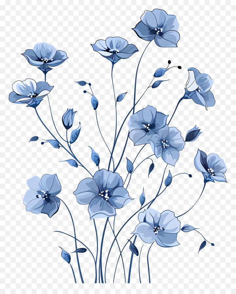 الزهور الزرقاء，جذع الزهرة PNG