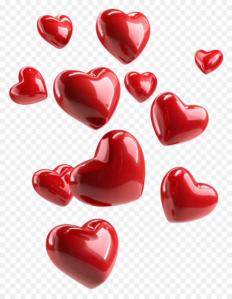 قلوب العائمة，قلوب حمراء PNG
