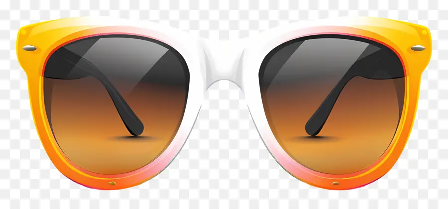 تصميم الطراز الشمسي，نظارة شمسية برتقالية وبيضاء PNG