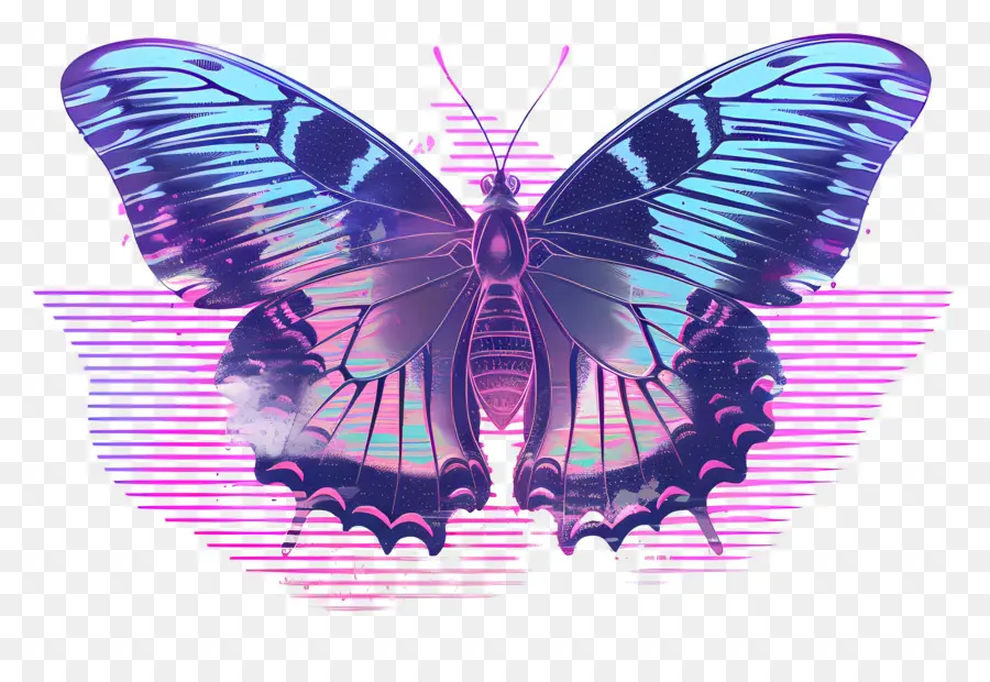 Vaporwave Butterfly，موجه تبخير PNG