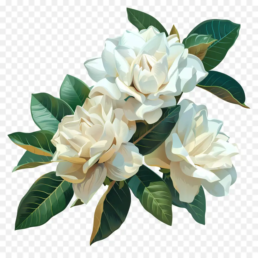 زهرة رقمية，الزهور البيضاء PNG