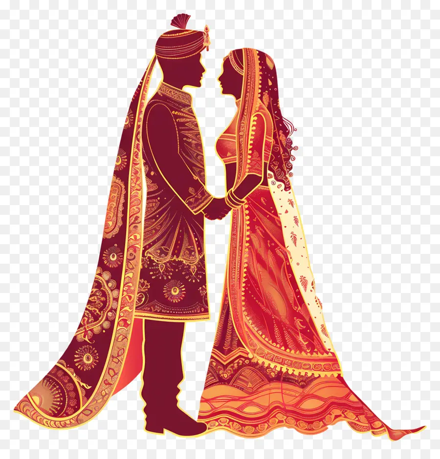 الزفاف الهندي，ملابس الزفاف الهندية PNG