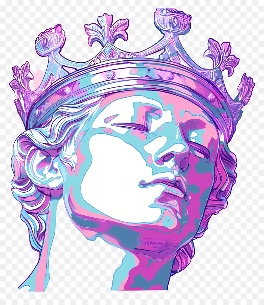 تاج Vaporwave，موجه تبخير PNG