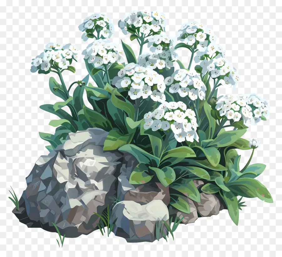 فن الزهور الرقمية，الزهور البيضاء PNG