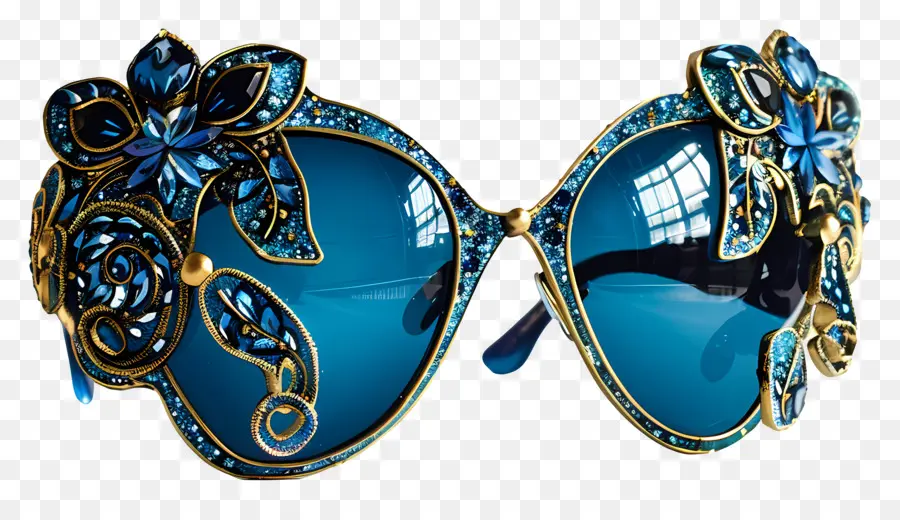 تصميم الطراز الشمسي，الأزرق النظارات الشمسية PNG