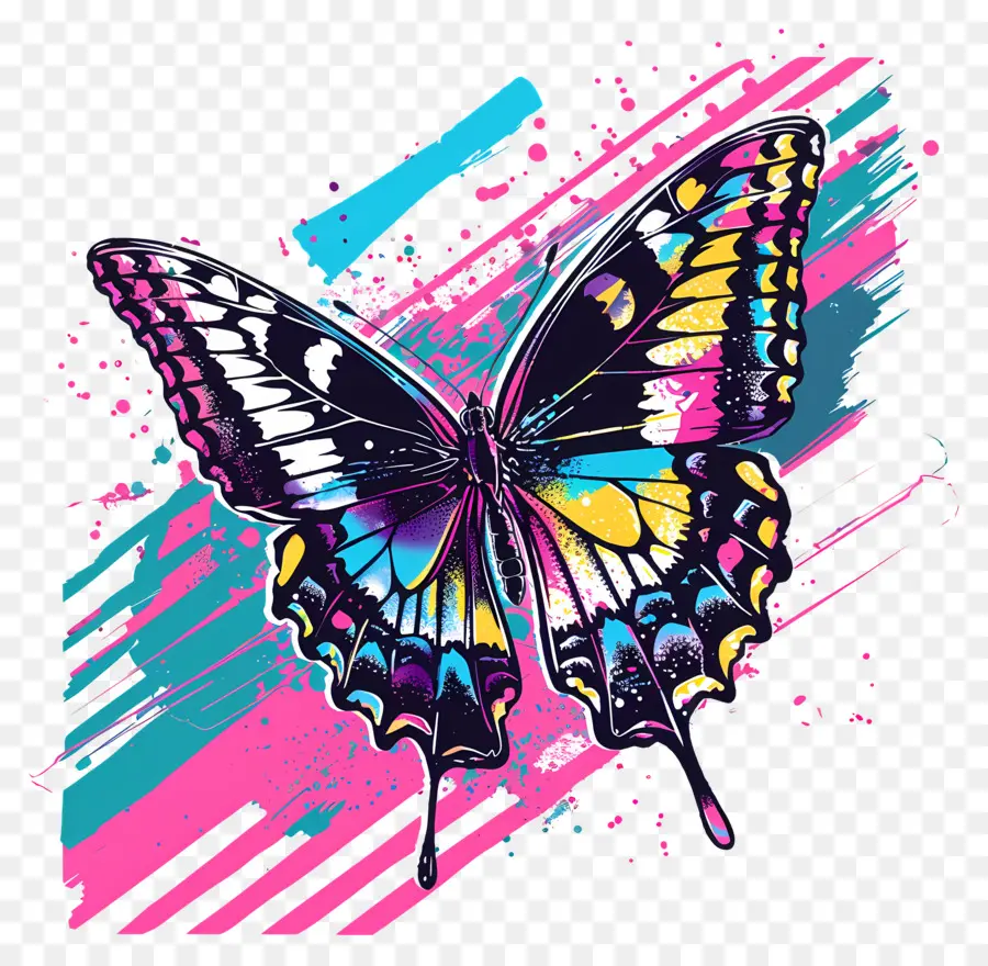 Vaporwave Butterfly，موجه تبخير PNG