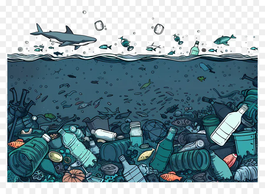 النفايات البلاستيكية，تأثير بيئي PNG