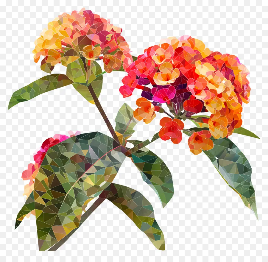 فن الزهور الرقمية，الزهور المنخفضة PNG
