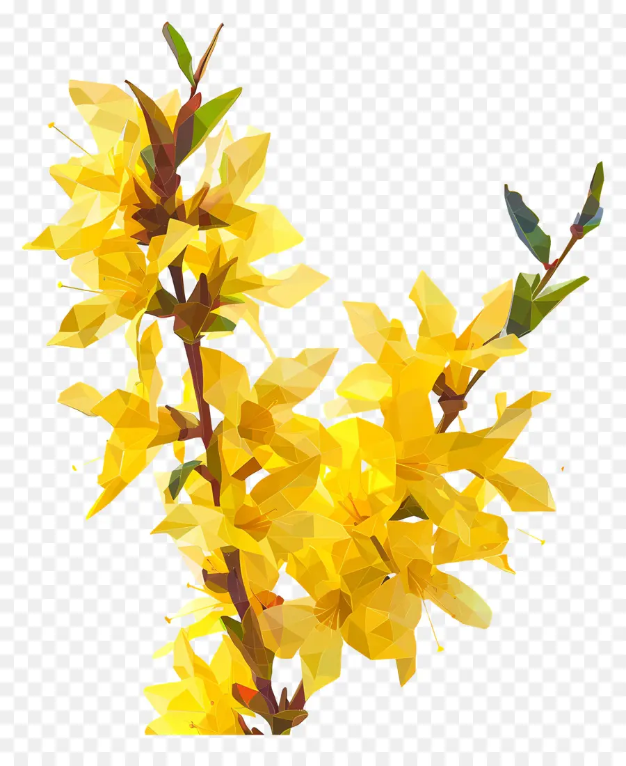 زهرة رقمية，الزهور الصفراء PNG