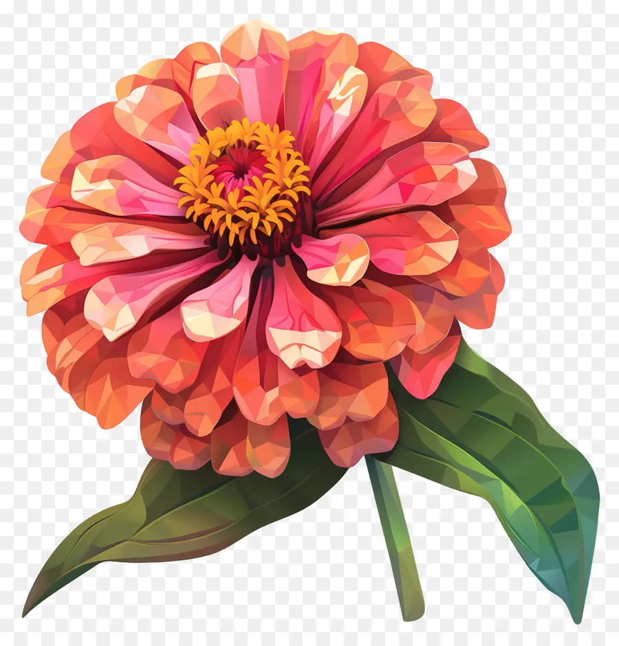 فن الزهور الرقمية，زهرة زينيا PNG