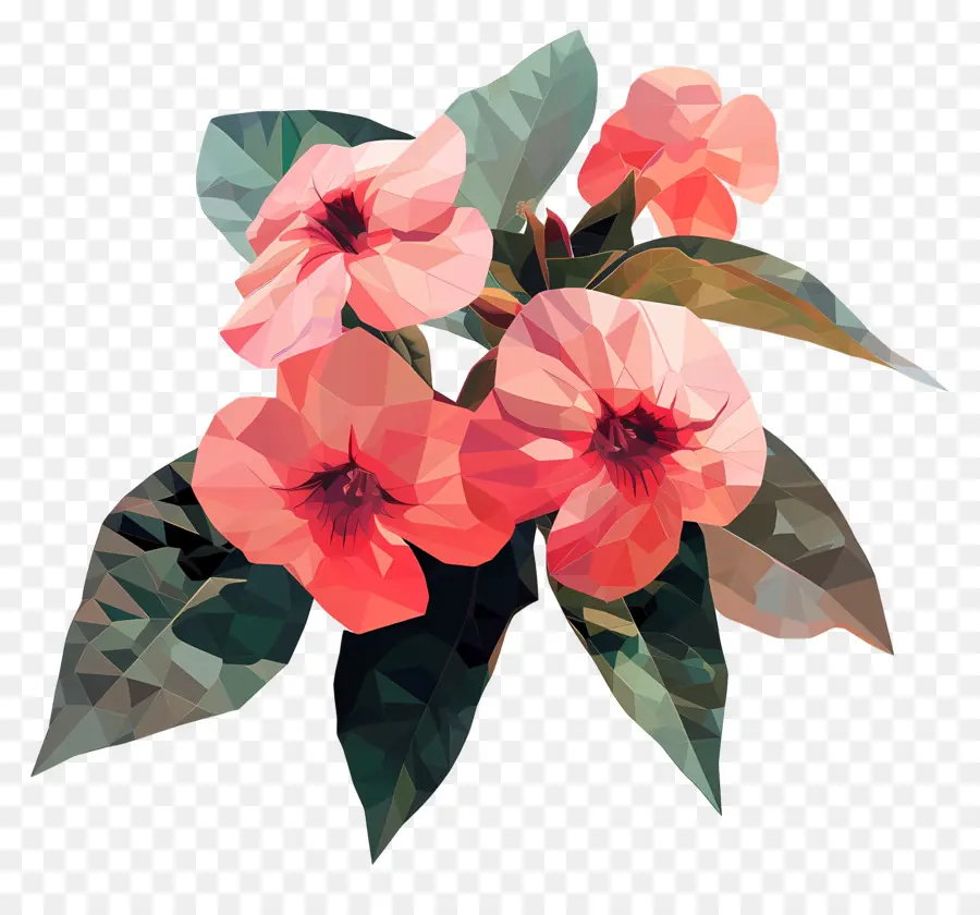 فن الزهور الرقمية，الزهور الوردية PNG