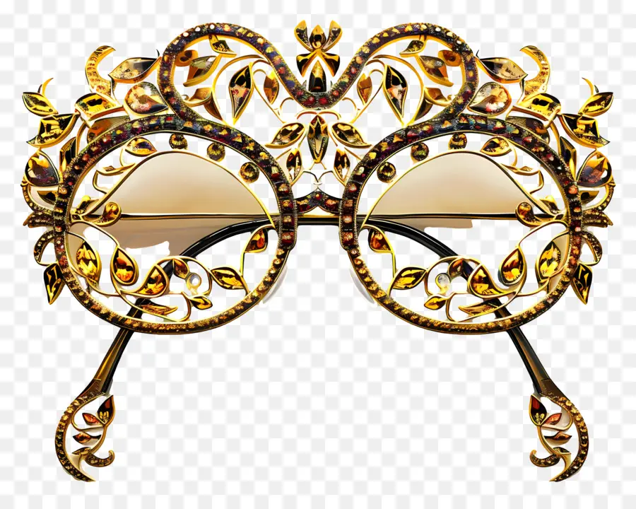 تصميم الطراز الشمسي，النظارات الشمسية الذهبية PNG