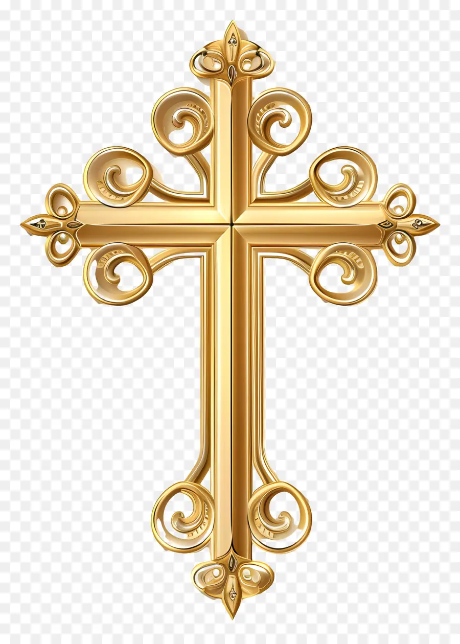 الصليب المسيحي，الصليب الذهبي PNG