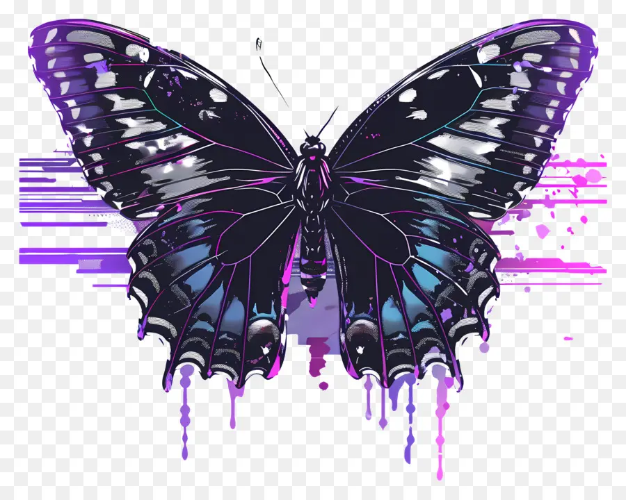 Vaporwave Butterfly，موجه تبخير PNG