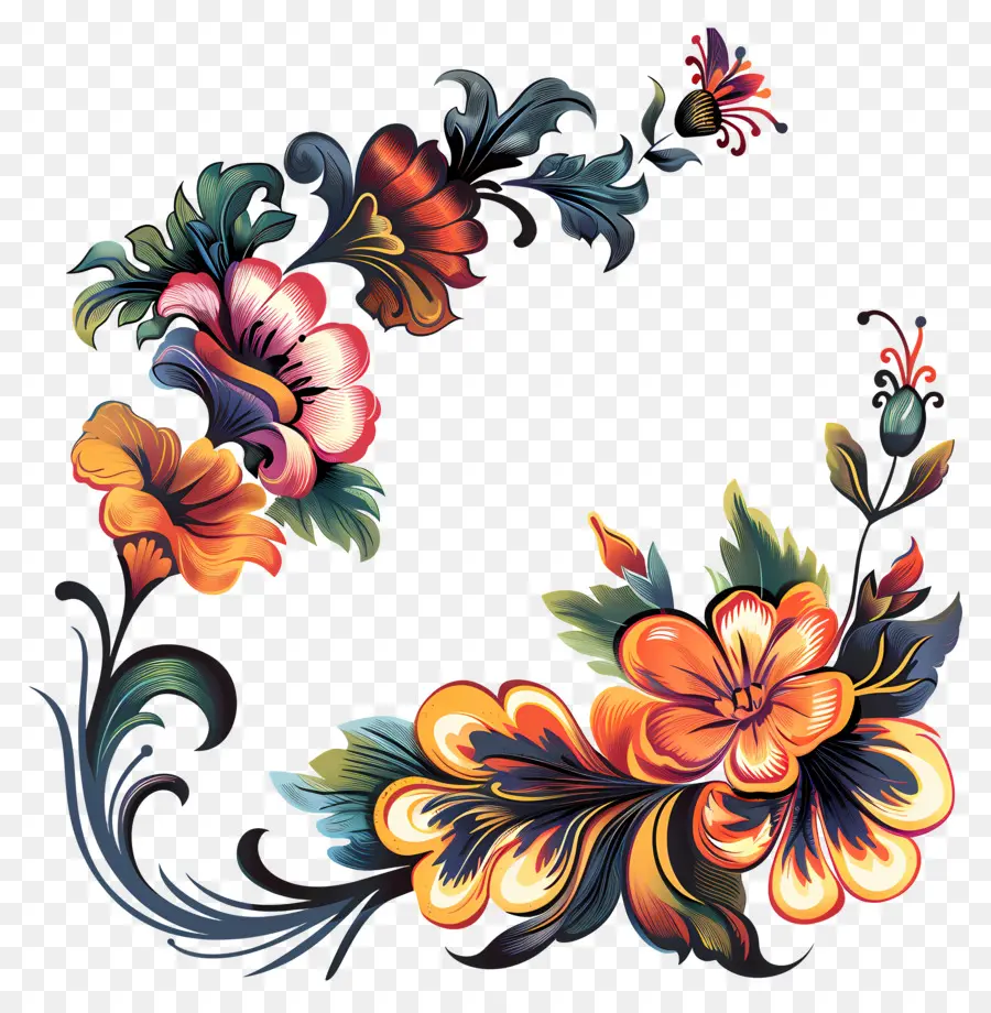 زهرة الديكور，فن الأزهار PNG