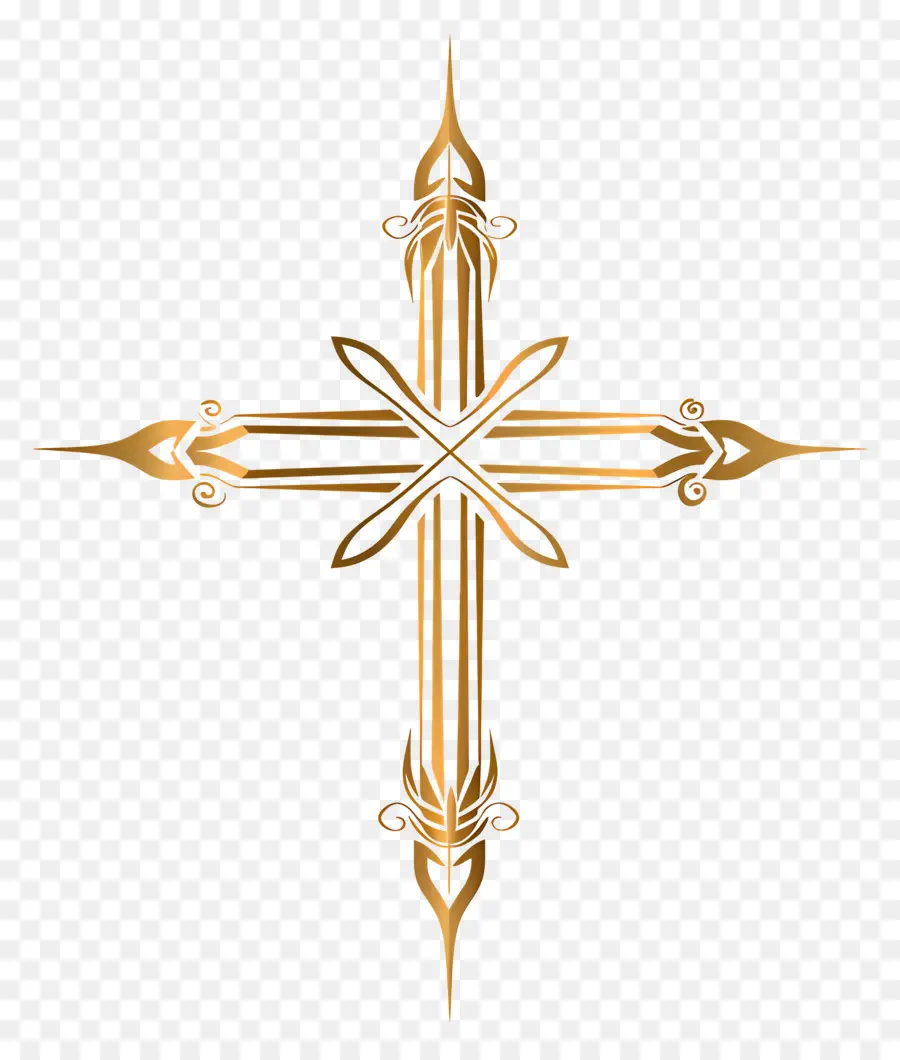 الصليب المسيحي，الذهب عبر PNG