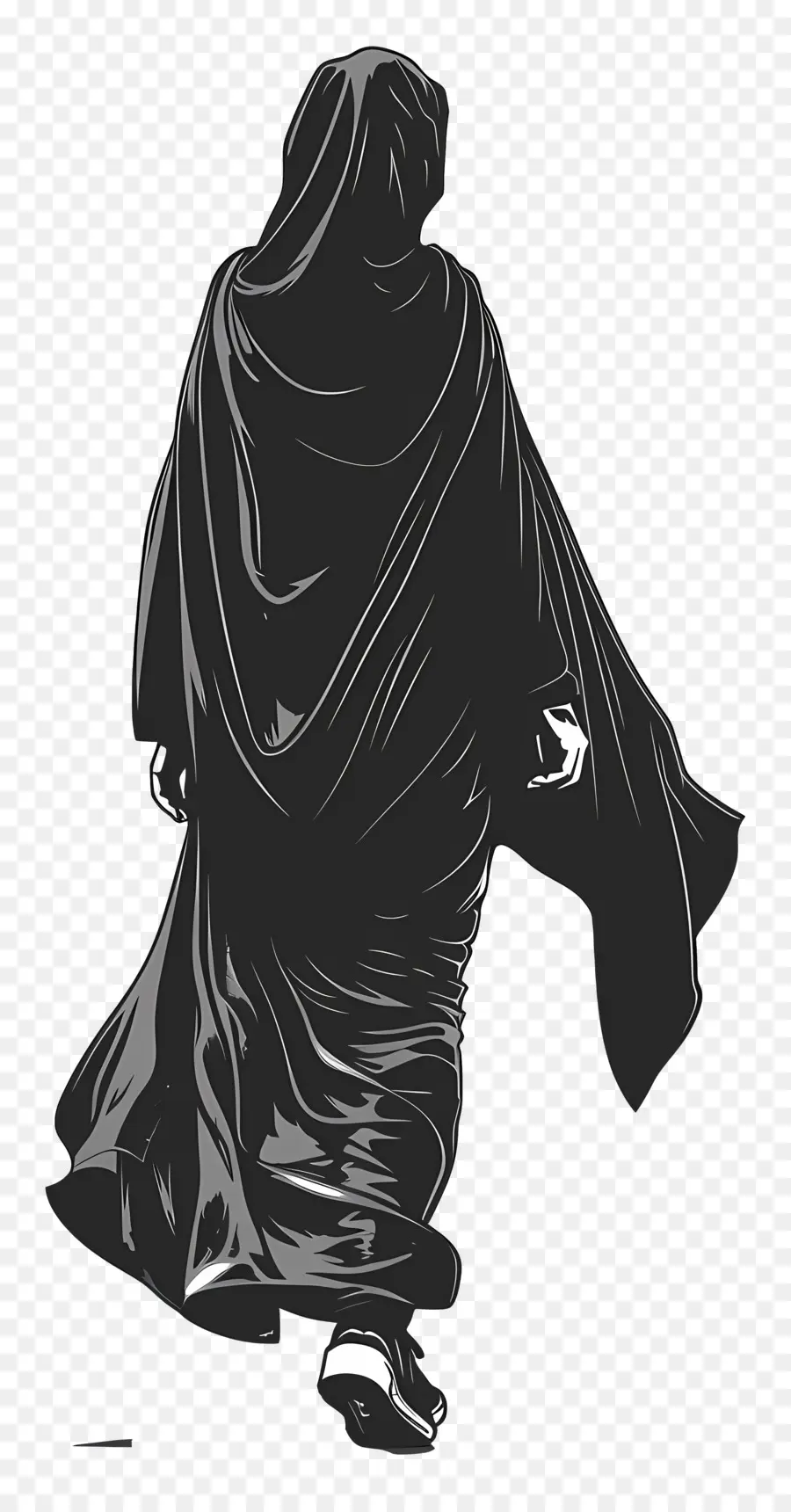 المسلمين يمشون，امرأة مسلمة تمشي PNG