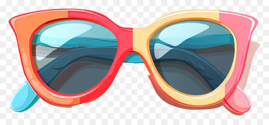 تصميم الطراز الشمسي，النظارات الشمسية الملونة PNG