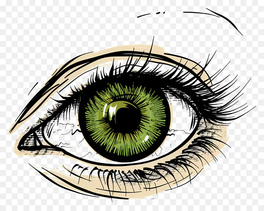 عين مفتوحة，العين الخضراء PNG