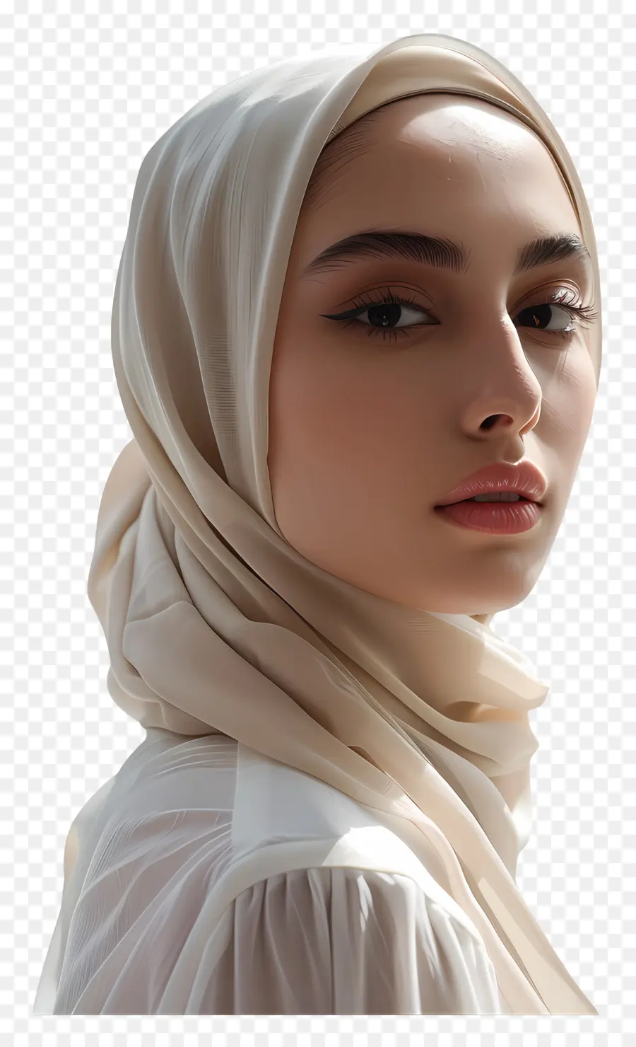 فتاة الحجاب الحقيقية，الحجاب الأبيض PNG