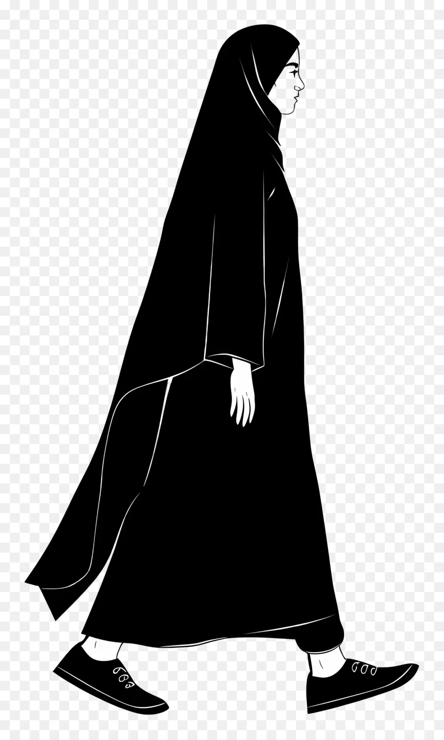 المسلمين يمشون，امرأة مسلمة تمشي PNG