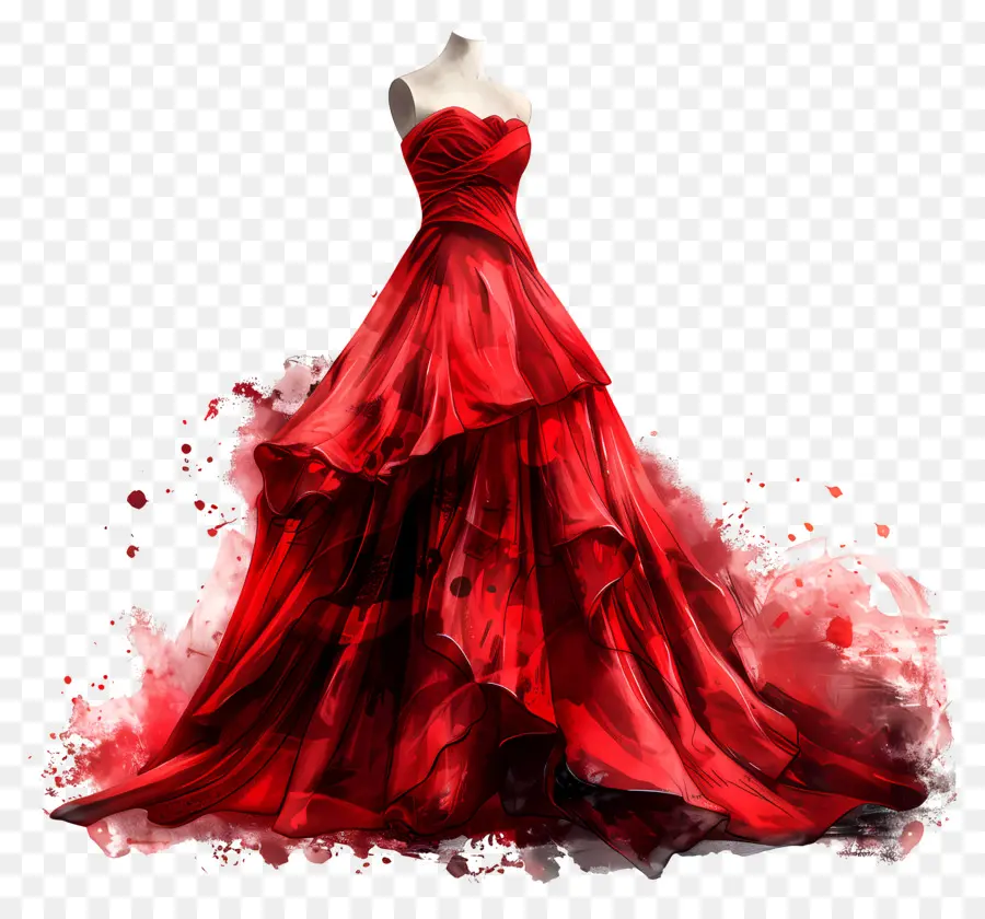 فستان الزفاف الأحمر，ثوب المساء الأحمر PNG