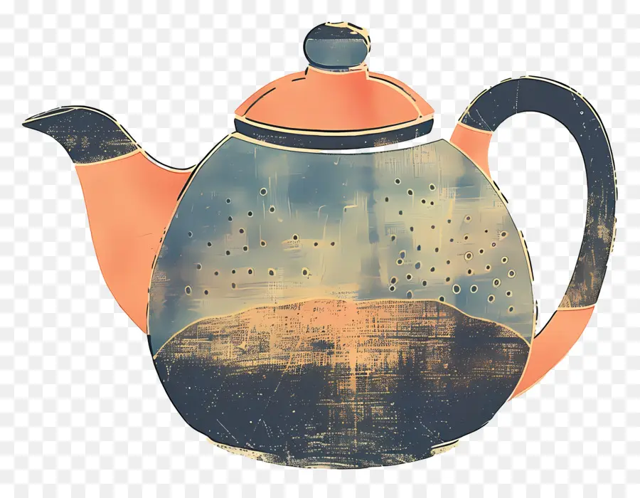 إبريق الشاي，البرتقال PNG