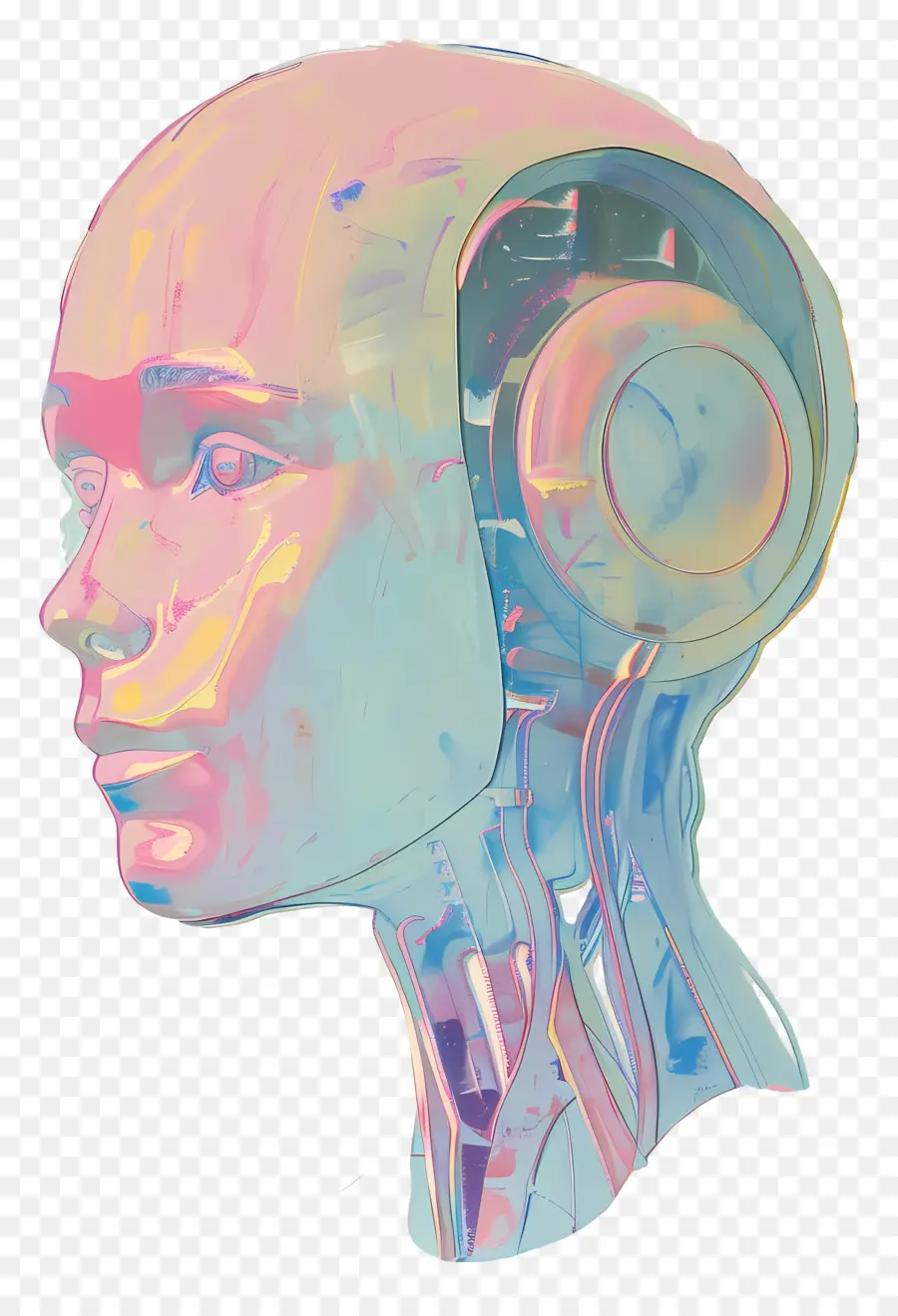صوفيا روبوت，رأس شفاف PNG