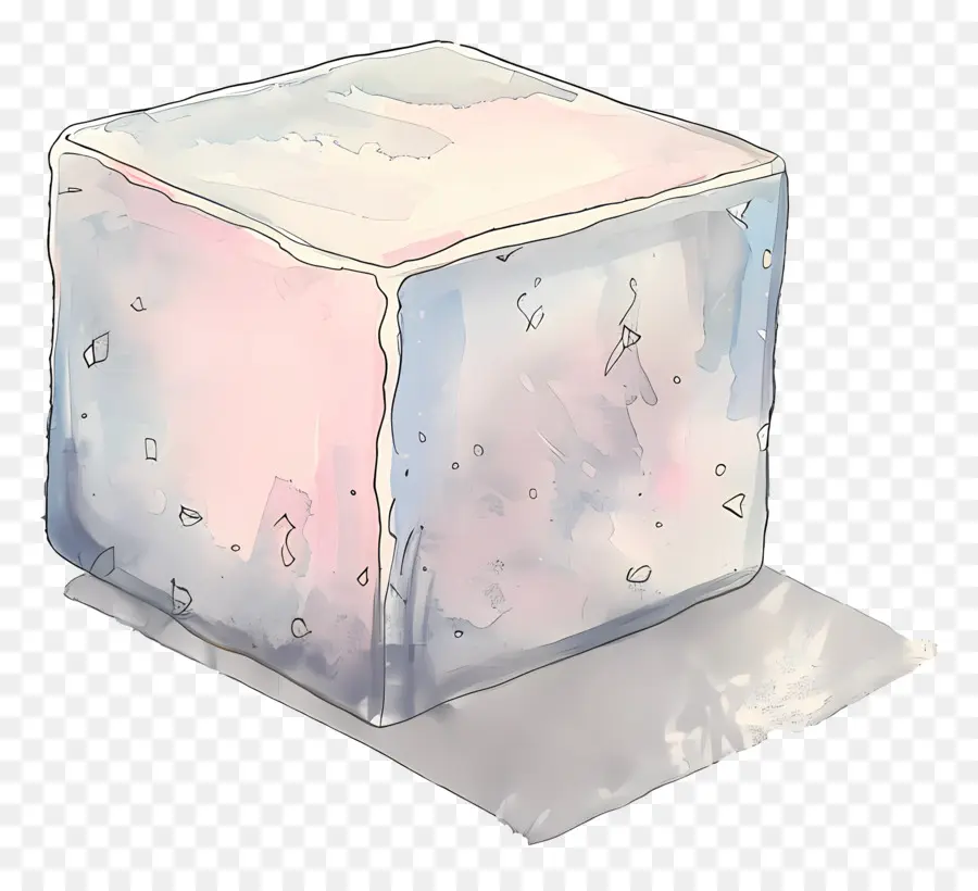 مكعبات الثلج，الرسم بالألوان المائية PNG